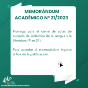Memorándum Académico N°21/2023