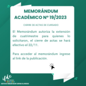 Memorándum Académico N° 19/2023