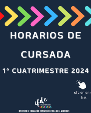 Horarios 1° cuatrimestre 2024