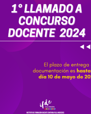 1° Llamado a concurso docente 2024