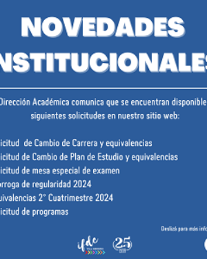 Novedades institucionales