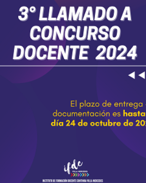 3° Llamado a concurso docente 2024
