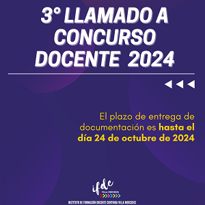 3° Llamado a concurso docente 2024