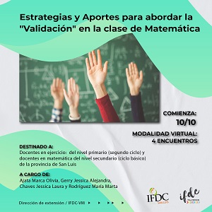 Capacitación: Estrategias y aportes para abordar la «Validación» en la clase de Matemática