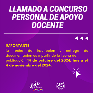 Convocatoria Personal de Apoyo Docente 2024