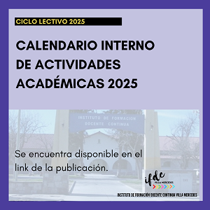 Calendario interno de actividades académicas 2025