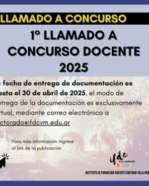 1° Llamado a concurso docente 2025