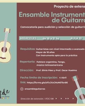 Proyecto de extensión: Ensamble Instrumental de Guitarras