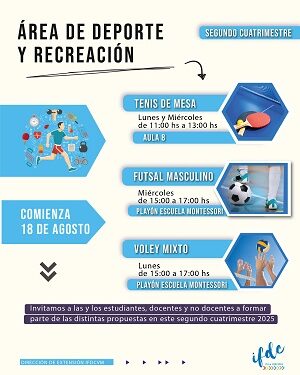 Área de Deporte y Recreación – Segundo Cuatrimestre 2025