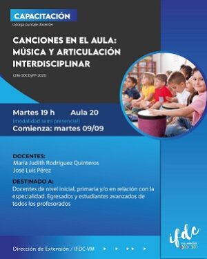 Capacitación: Canciones en el aula: música y articulación interdisciplinar