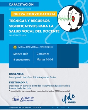 Técnicas y recursos significativos para la salud vocal del Docente.
