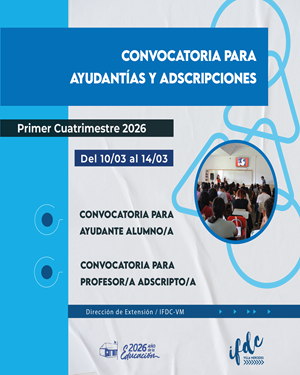 Ayudantías y adscripciones 1° Convocatoria 2026