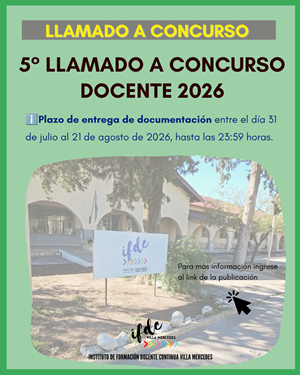 5° llamado a concurso DOCENTE 2026